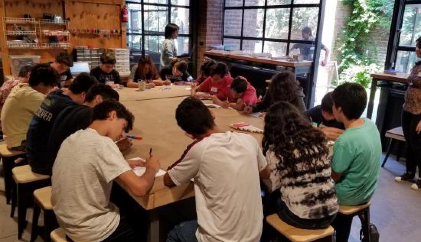 Students in Maker Musicales, a music making program in Chile
