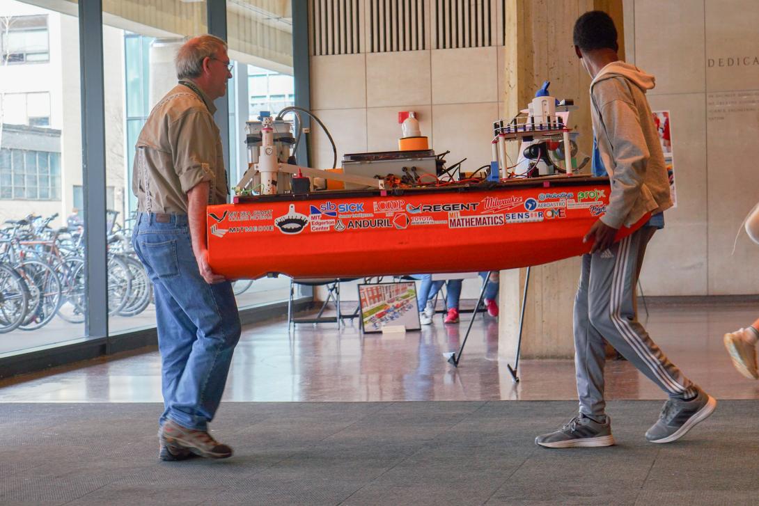 Arcturus transporting their autonomous boat into Lobby 13