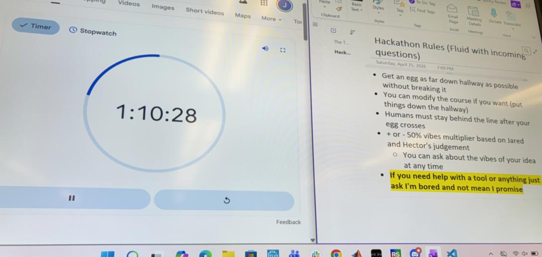 Timer and short, evolving list of rules for the Trashathon